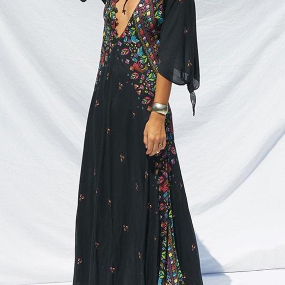 Dresses & Skirts - Print Deep Neck Bohemia Beach Dress